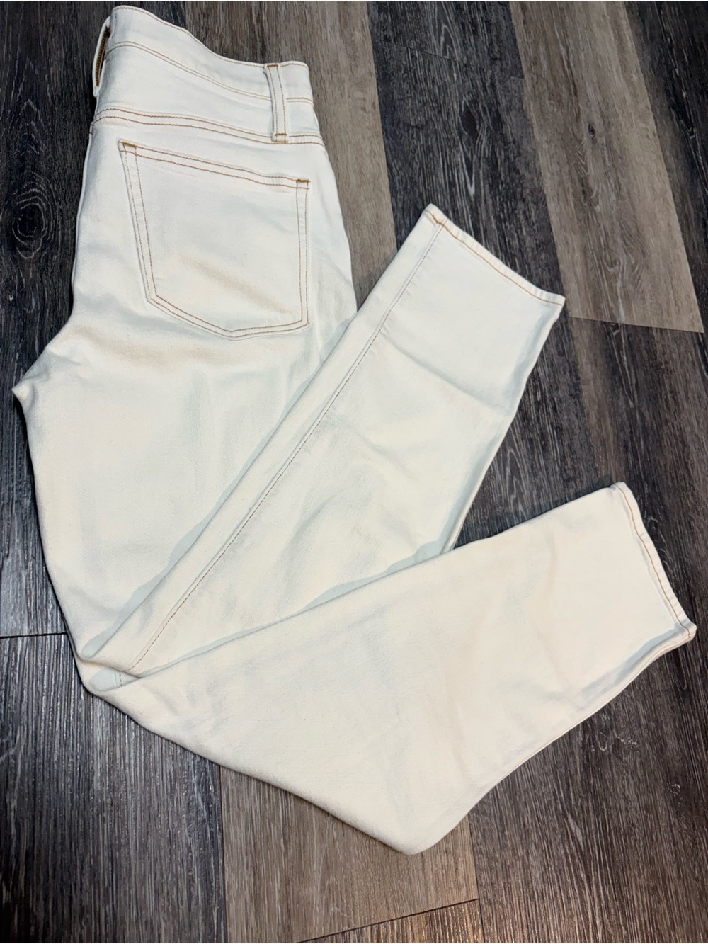 J. Crew Cream High-Rise Skinny Jeans. Women's Casual, Vintage, Chic